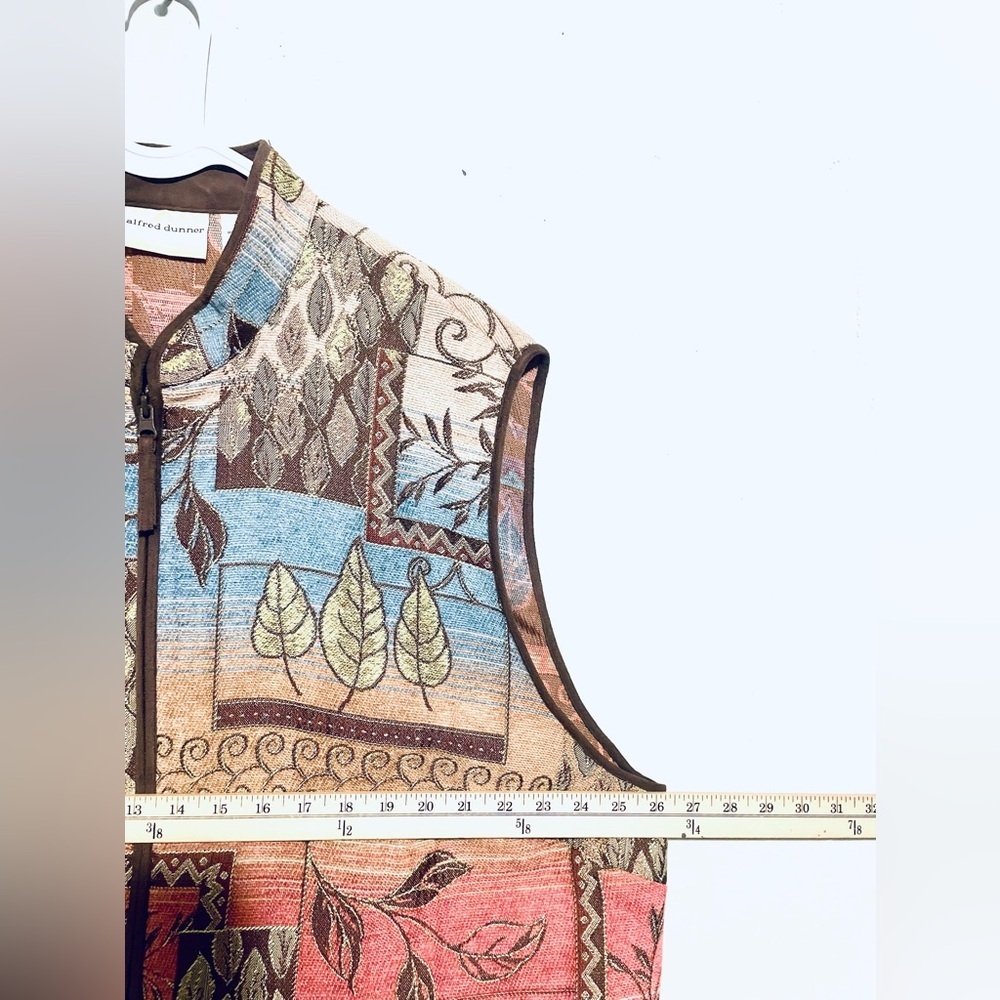 Vtg Alfred Dunner Southwestern Tapestry Zip Up‎ Vest 24W Barn Cottage Gorpore - Picture 6 of 7